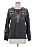 Johnny Was 100% Cotton Floral Gray Pullover Sweater Size M - photo 1