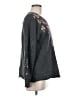 Johnny Was 100% Cotton Floral Gray Pullover Sweater Size M - photo 4