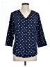 Allegra K 100% Polyester Polka Dots Blue 3/4 Sleeve Blouse Size L - photo 1