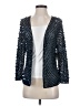 Carmen Marc Valvo Collection Silver Blue Cardigan Size S - photo 1