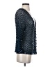 Carmen Marc Valvo Collection Silver Blue Cardigan Size S - photo 4