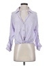 Zara 100% Polyester Stripes Purple 3/4 Sleeve Blouse Size S - photo 1