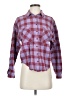 Forever 21 Plaid Burgundy Long Sleeve Button-Down Shirt Size S - photo 1
