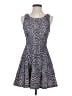 Sequin Hearts Animal Print Blue Cocktail Dress Size S - photo 1