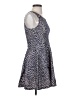 Sequin Hearts Animal Print Blue Cocktail Dress Size S - photo 4