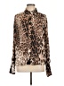 Caviar 100% Polyester Animal Print Brown Long Sleeve Blouse Size XL - photo 1