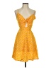 Unbranded 100% Polyester Polka Dots Yellow Casual Dress Size XXS (estimated) - photo 1