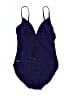 Speedo Solid Blue One Piece Swimsuit Size 12 - photo 1