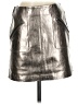 Blank NYC 100% Leather Metallic Silver Ivory Leather Skirt Size 26 waist - photo 1