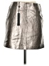 Blank NYC 100% Leather Metallic Silver Ivory Leather Skirt Size 26 waist - photo 2