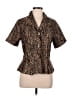 Sag Harbor Animal Print Brown Tan Short Sleeve Blouse Size M (estimated) - photo 1