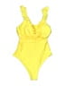 Unbranded Solid Yellow One Piece Swimsuit Size M - photo 1