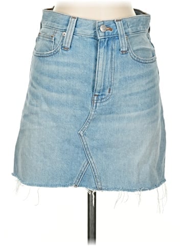 Madewell Rigid Denim A-Line Mini Skirt in Lovell Wash (view 1)