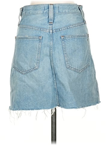 Madewell Rigid Denim A-Line Mini Skirt in Lovell Wash (view 2)