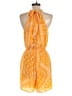 New York & Company 100% Polyester Paisley Orange Romper Size S - photo 2