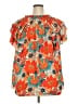 Rose + Olive 100% Polyester Orange Short Sleeve Blouse Size 2X - photo 2