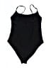 H&M Solid Black One Piece Swimsuit Size 12 - photo 2