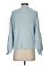 Line & Dot Solid Blue Turtleneck Sweater Size S - photo 2