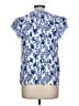 Rose + Olive 100% Rayon Blue Short Sleeve Blouse Size L - photo 2