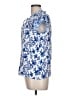 Rose + Olive 100% Rayon Blue Short Sleeve Blouse Size L - photo 5