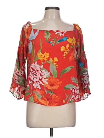 Alice + Olivia 3/4 Sleeve Silk Top (view 1)