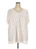 Lane Bryant Stripes Ivory Short Sleeve Blouse Size 26 - 28 Plus - photo 1