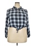 American Rag Cie Plaid Blue Long Sleeve Blouse Size XXL - photo 1