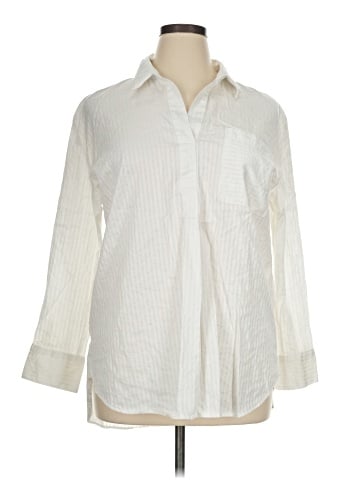 Liz Claiborne 3/4 Sleeve Button-Down Shirt (view 1)