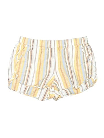 Madewell Linen-Cotton Pull-On Shorts in Rainbow Stripe (view 1)