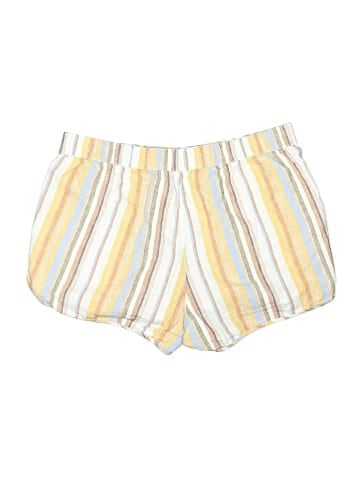 Madewell Linen-Cotton Pull-On Shorts in Rainbow Stripe (view 2)