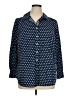 Talbots 100% Cotton Polka Dots Blue Long Sleeve Button-Down Shirt Size 1X - photo 1