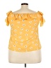 curvy sense 100% Polyester Yellow Short Sleeve Blouse Size 3X - photo 2