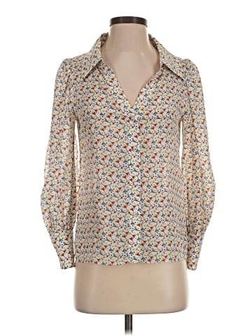Alice + Olivia 3/4 Sleeve Silk Top (view 1)