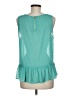 Elle 100% Polyester Teal Sleeveless Blouse Size M - photo 2