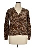 St. John's Bay Animal Print Brown Cardigan Size XL - photo 1