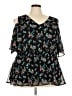 Lane Bryant 100% Polyester Black Short Sleeve Blouse Size 26 - photo 1