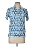 Uniqlo 100% Rayon Blue Short Sleeve Button-Down Shirt Size 13 - photo 1