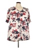Torrid Floral Ivory Short Sleeve Blouse Size 4X Plus (4) - photo 1