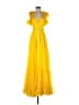 Mac Duggal 100% Polyester Yellow Cocktail Dress Size 2 - photo 1