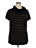Verve Ami Stripes Black Short Sleeve Turtleneck Size XL - photo 1