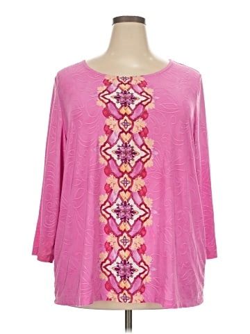 JM Collection 3/4 Sleeve Top (view 1)