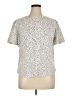 Adrianna Papell Animal Print Silver Short Sleeve Top Size XL - photo 1