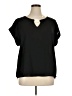 Tacera 100% Polyester Black Short Sleeve Blouse Size XL - photo 1
