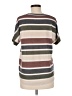 Pink Clover Stripes Brown Short Sleeve Top Size M - photo 2