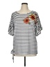Suzanne Betro White Short Sleeve Top Size XL - photo 1