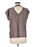 Stella & Dot 100% Nylon Metallic Silver Short Sleeve Blouse Size M - photo 2