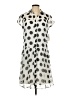 AB Studio 100% Polyester Polka Dots Gray Ivory Casual Dress Size 12 - photo 1