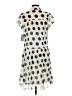 AB Studio 100% Polyester Polka Dots Gray Ivory Casual Dress Size 12 - photo 2