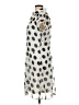 AB Studio 100% Polyester Polka Dots Gray Ivory Casual Dress Size 12 - photo 5