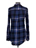 Charlotte Russe Plaid Blue Long Sleeve Button-Down Shirt Size L - photo 2